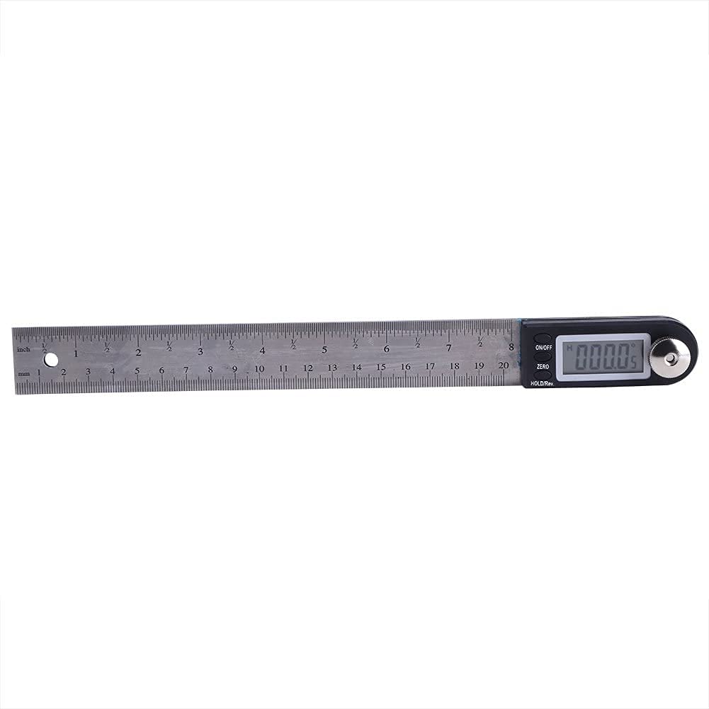 Righello angolo, esposizione del righello del righello dell'angolo digitale Goniometro in acciaio inossidabile, calibro Goniometro 200mm for appaltatore di carpenteria lavorazione del legno uso domest