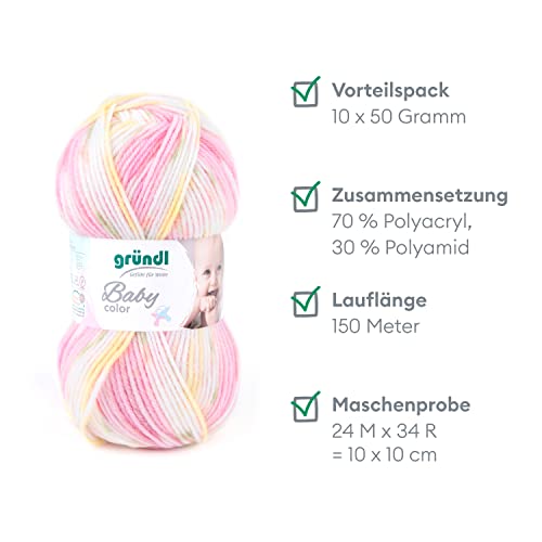 Gründl Babywolle Baby Color, 10 Knäuel à 50 g