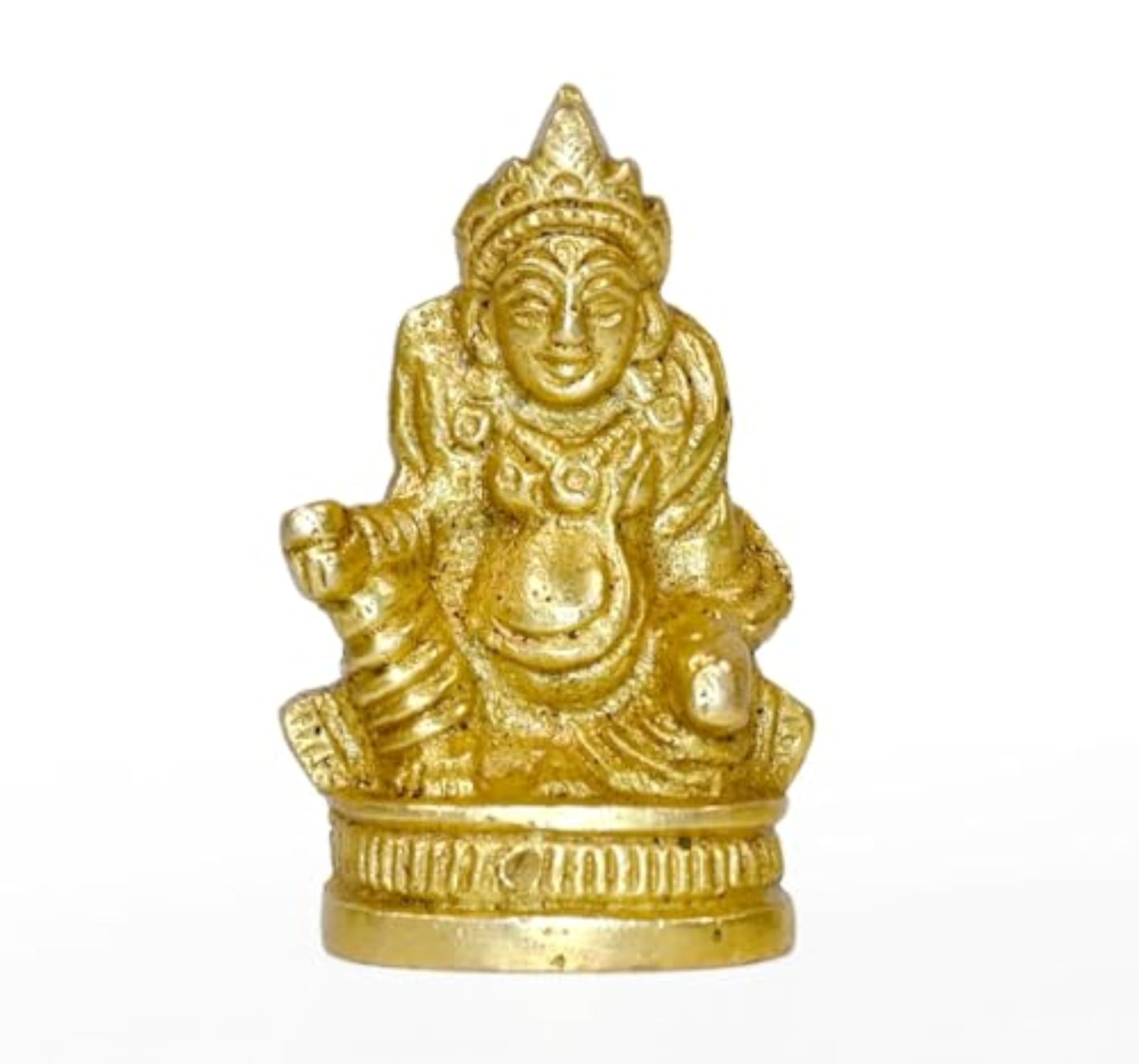 Lord Kuber Brass Statue for Home Temple, Decorative Idol