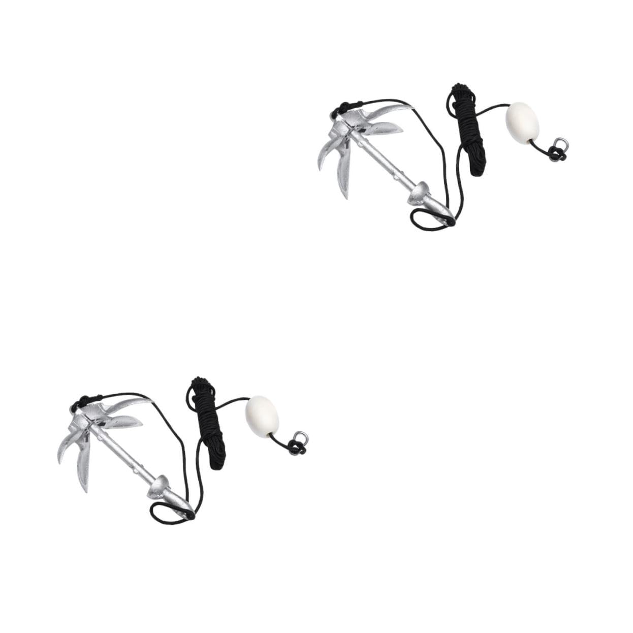 ibasenice 2pcs 4 Compact Folding Anchor Marine Kayak Anchor Rope for Canoes Sailboats Random Color