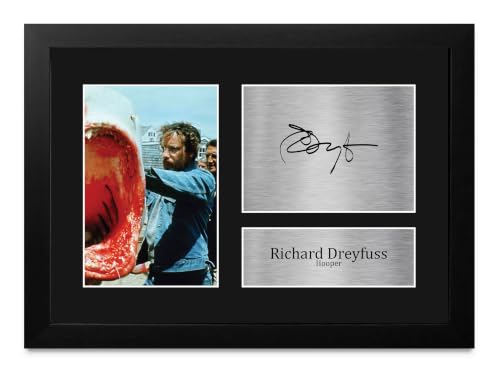 Memorabilia de la película Jaws con autógrafo impreso Richard Dreyfuss foto enmarcada A4