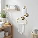 Otoolling 2 Pieces Set Antique Brass Toilet Paper Holder Retro Brass Hand Towel Ring Tissue Roll Paper Hanger Bathroom Hardware Wall Mounted Vintage Bathroom Accessories(Rectangle)