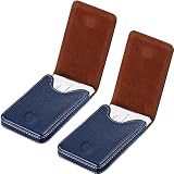 Outus 2 Pcs Business Card Holder Wallet PU,Blue,Classic