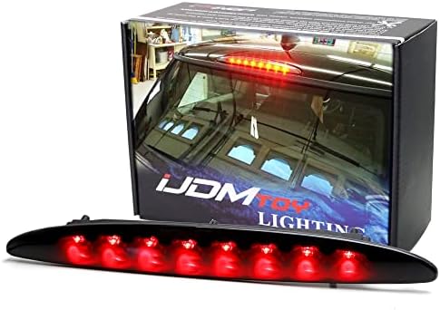 iJDMTOY Smoked Lens Red LED 3rd Brake Lamp Compatible With 02-06 MINI Cooper R50 R53 1st Gen, OEM Fit High Mount Brake Light Powered by 8 Brilliant Red LED Lights