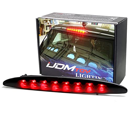 iJDMTOY Smoked Lens Red LED 3rd Brake Lamp Compatible with 02-06 Mini Cooper R50 R53 1st Gen, OEM Fit High Mount Brake Light Powered by 8 Brilliant Red LED Lights