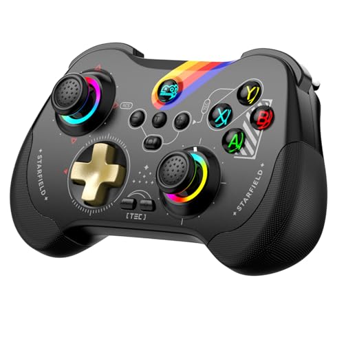 Joso Controlador de juegos inalámbrico para efecto reverberación, balancín izquierdo y derecho, mando gamepad para iPad, iPhone, Android, PC, Switch/Streaming a Xbox/PS3/PS4, Bluetooth, tamaño de