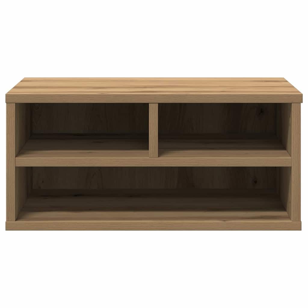 Druckerständer Artisan-Eiche 49 x 40 x 22,5 cm aus Holzwerkstoff, rechteckiges Druckerregal mit rustikalem Look, praktische Ablagefläche und Regale für Drucker, Papier