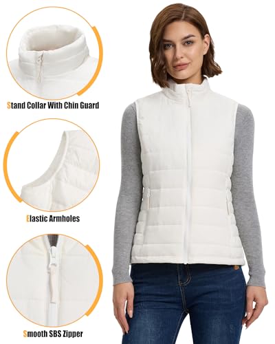 Outdoor Ventures Women's Lightweight Puffer Vest Outerwear Zip Up Warm Sleeveless Winter Jacket Padded Gilet Quilted Coat4