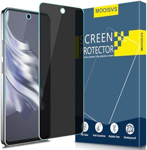 2Pack For Tecno Spark 20 Pro Privacy Tempered Glass Screen Protector, Ultra HD Tempered Glass Film, Anti-Spy, 9H Hardness, Anti-Scratch, Bubble Free