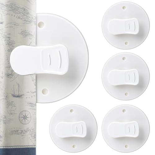 4 Stück Duschvorhang Clips Schutz-Spritzschutz-Clips Selbstklebende Duschvorhänge Halterung Dusch Spritzschutz Clips Klammern Weiß Duschvorhang Zum Halten Camper Badezimmer Home Dekoration