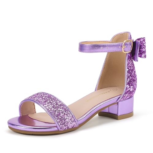 Image of PANDANINJIA Girls Dress Shoes Toddler Kids Heels Sandals Flower Girl Shoes