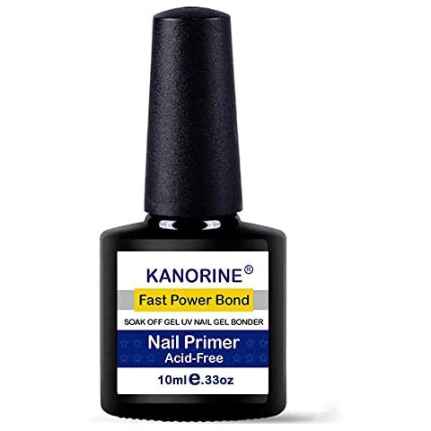 Kanorine® non-acid Gel Power Bond Natural Nail Primer/Acrylic Nails Primer, for all uv/led gel nail polish Bonder Nail Tech Essential Primer no-need-cure0.33oz/ 10mlx1 Cover