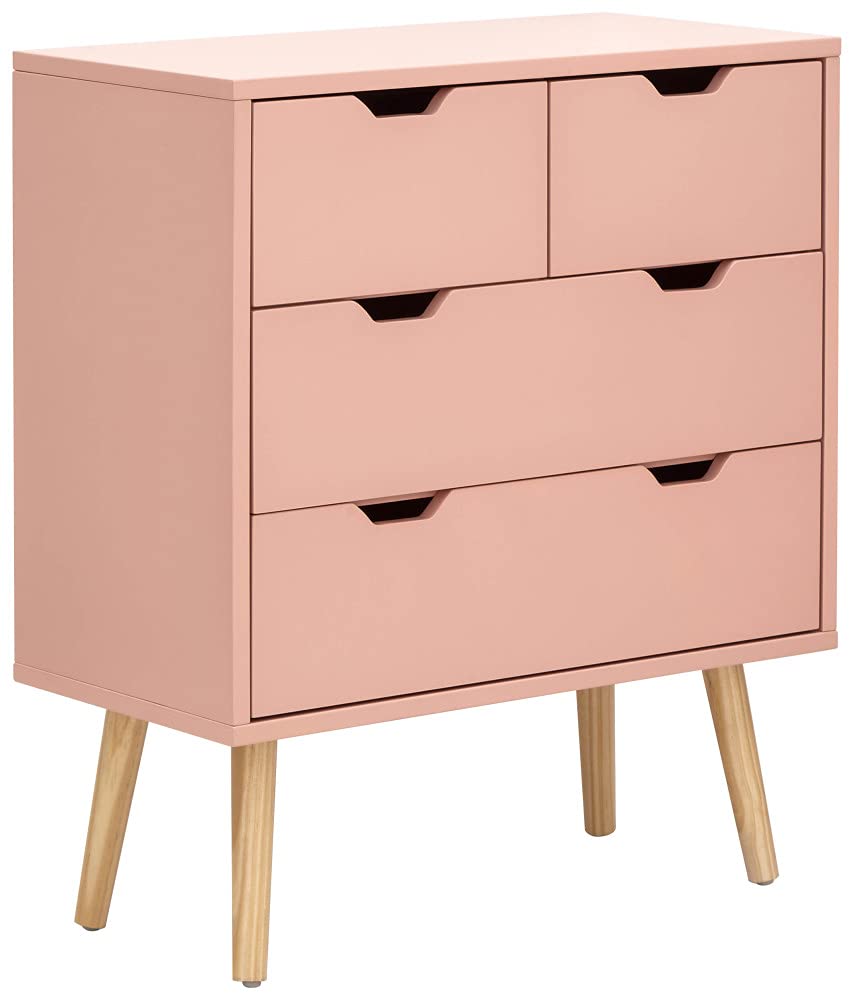 GFW Nyborg 2+2 Chest of Drawers, Dark Coral Pink