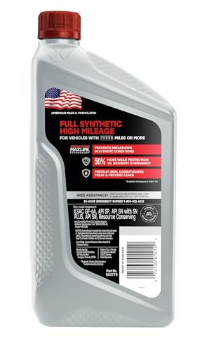 Valvoline Full Synthetic High Mileage with MaxLife Technology 5W-20 Motor Oil 1 Quart