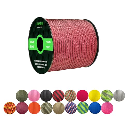 LUYADIN Paracord 325lb Diameter 2.7mm - 5 Strand Parachute Spool Cord - 100ft 200ft,Paracord for Camping,Hiking,Fishing,Outdoor and DIY