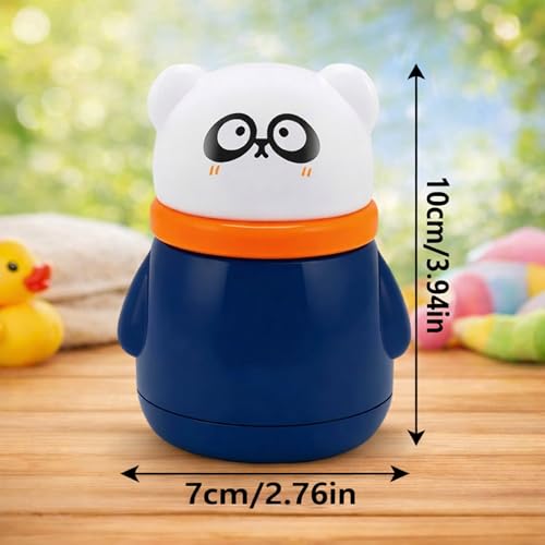 Image of 1 Baby Skin Care Powder Talcum Puff Case Cum Container Box With 1 Soft Silicone Fruit Shape Molar Teething Toy for Toddlers Kids and Infants BPA Free (DESIGN 202)