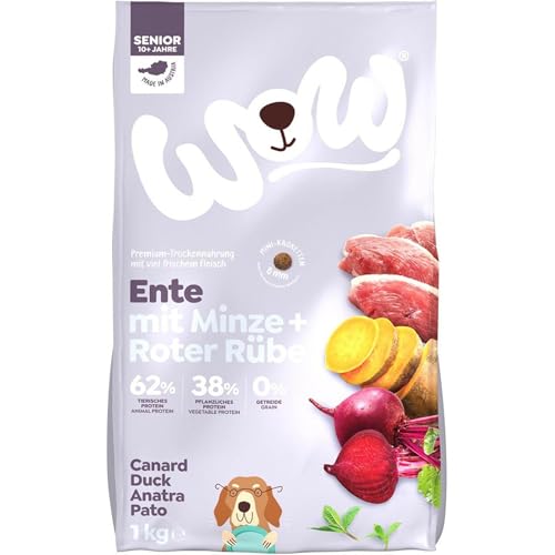 WOW Hundefutter Minis Senior Ente – 1 kg