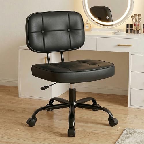 DUMOS Armless PU Leather Chair