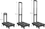 Folding Hand Truck 500 lbs Capacity, JUXANOS 360° Rotating Wheel Folding Trolley Luggage Cart Platform Cart for Luggage, Travel, Shopping, Auto, Moving and Office Use