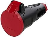  PCE 2512-src Schutzkontaktkupplung Gummi, Kunststoff 230 V Schwarz, Rot IP54