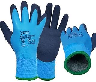 5 Pairs Thermal Insulated Waterproof Winter Work Gloves Fully Latex Coated Cold Safety (Small)