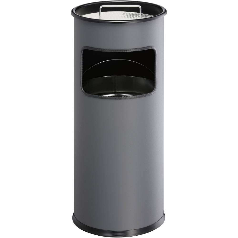 Durable 333058 Papierkorb Metall mit Ascher, entnehmbarer Inneneimer und Ascher, rund, anthrazit