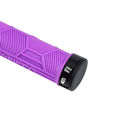 Fifty-Fifty Double Lock-On Mountain Bike Grips, Bicycle Handlebar Locking Grips, Non-Slip Mtb Handle Grips (Purple) #TOP1