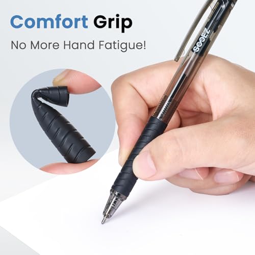 Image of Sooez 60 Pack Bulk Pens Ballpoint, Smooth Writing Pens with Soft Grip | Retractable Blue Ink Pens, Medium Point 1.0mm Pen for Journaling, Ballpoint Pen Office Supplies