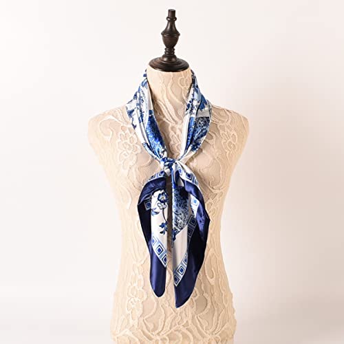 35 x 35 Women's Fashion Pattern Large Square Silk Like Hair Scarf Head Sleeping Wrap Satin Neck Bandana for Gift…4