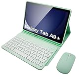 HLTOOP Funda con Teclado de Español(Incluye Ñ) para Samsung Galaxy Tab A11+/A11 Plus 11" 2025/A9+/A9 Plus 11" 2023, Teclado Bluetooth Desmontable, Portalápices, Ratón De Modo Dual,Verde