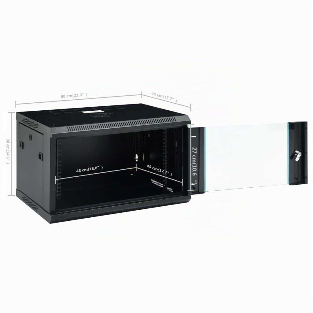 SKM Coffret de réseau Mural 6U 19" IP20 600x450x375 mm, Weight:14.27 kg,30165