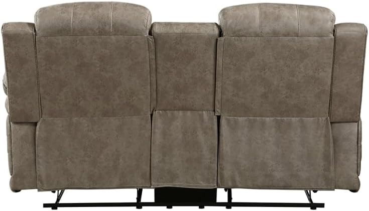 Miniatura 7 de Lexicon Centeroak - Juego de sofá reclinable manual de microfibra de 2 piezas, color marrón arena