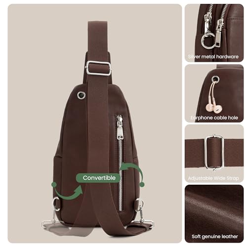 Image of befen Genuine Leather Sling Bag for Women Anti-Theft Crossbody Chest Bags Fanny Packs for Travel with RFID Card Slots