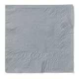 Mank Servietten aus Tissue 33 x 33 cm ¼ Falz | Kaffee Serviette | Basic | Uni | 100 Stück | praktische Einmal-Serviette für Gastronomie und Feiern | (Silber, 33 x 33 cm)