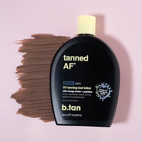 btan uv tanning bed lotion  darkest tanning lotion - tinted indoor outdoor tan bronzer accelerator best browning body tan extender no sun protection 12 fl oz