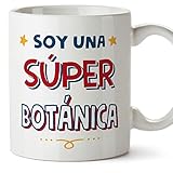 Mugffins Tassen/Becher mit Spruch für BOTANIKERIN - Auf Spanisch - Soy Súper - 11 oz / 330 ml - originelles und lustiges Geschenk Mitarbeiter