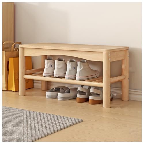 Banc à chaussures en bois massif noble au design épuré pour entrée moderne - 2