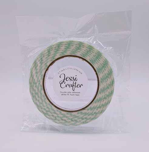 Image of Double Side Adhesive White PE Foam Tape, Strong Adhesion for Mount Bond Attach DIY and Craft Projects. (1 roll) (1 /2 inch x 16ft.)