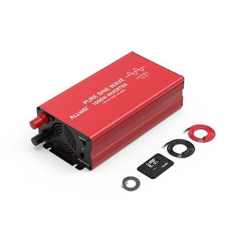 ALLWEI 1000W Reiner Sinus Wechselrichter 12v auf 230v Spannungswandler und Controller für Zuhause, Wohnmobil, LKW, netzunabhängige Solaranlagen Wechselrichter Inverter 12v 220v