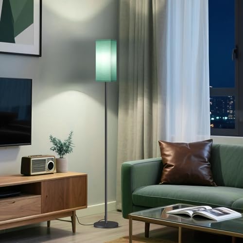 Image of 64.6 inch Floor Lamp, Pole Lamp with Foot Switch, Modern Standing Lamp, Minimalist Freestanding Lamp (Bulb Not Included), for Living Room, Bedroom Office ETL Listed, Black and Teal J07LD05