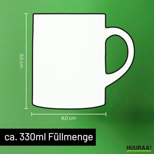 Huuraa Glitzer Tasse Papillon Comic Papi Geschenk 330ml Silber Papillon Präsent