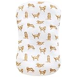 LifeTree Muslin Baby Lounger Cover, Newborn Slipcover Lounger Cover for Boys Girls Infant, Soft 70% Viscose from Bamboo and 30% Cotton, 1 Pack Cover Only, GoldenRetriever Pattern