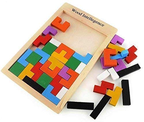 Incarnation Tetris Puzzles for Kids, Wood Intelligence Brain Games Building Blocks 40 Pcs Tangram Jigsaw Teasers Educational Toy, Children Puzzle Board Game for Ages 3 + Boys Girls at Rs. 279