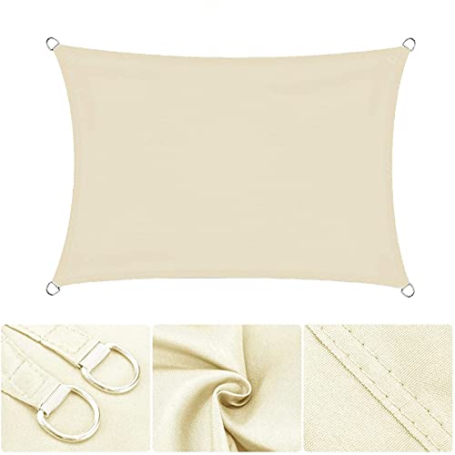 Voile d'ombrage rouge 4x7m imperméable avec kit de fixation complet