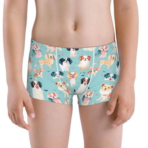 Boys' Cotton Boxer Brief Soft Underwear-Colorful Dog