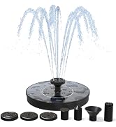 AMZtime Solar Fountain, 2025 Upgraded Solar Water Fountains with 6 Nozzles, Free Standing Floatin...