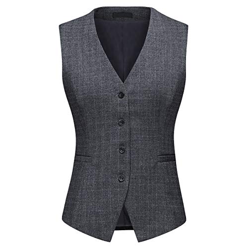 YUNCLOS Women's 2 Piece Vest Set V-Neck Skinny Waistcoat and Suit Pants2