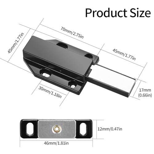 2 Stk Push to Open Drucktüröffner, Push to Open Türöffner, Drucktüröffner Druckschnapper, Push to Open Magnet Schrank Türöffner Tip On für Möbel Schubladen Schranktüren Drucköffner Magnetschnäpper