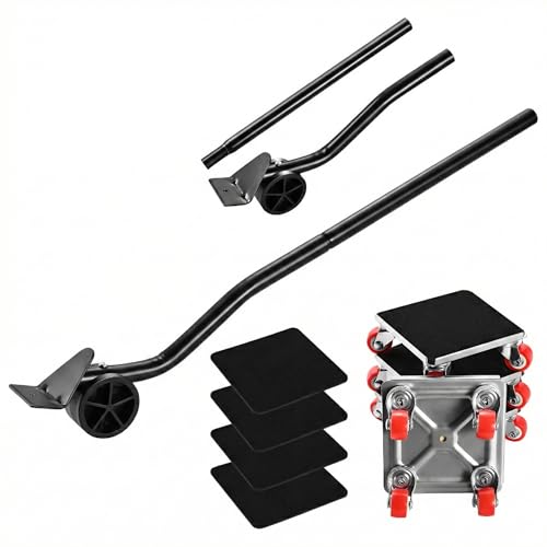 4-Set Furniture Moving Dollies with Pry Bar, Heavy Duty Furniture Mover Kit, Furniture Lift Mover...