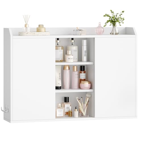Hzuaneri Armoire Murale pour Salle de Bain avec Étagères Réglables, Armoire à Pharmacie économiseur d'espace pour Linge, Cuisine, Salon 20 x 90 x 60 cm,...